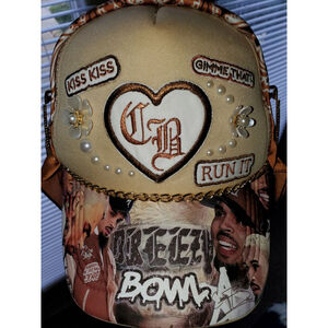 Women's Unbranded One Size Beige Brown Chris Brown Breezy Bowl Custom Hat